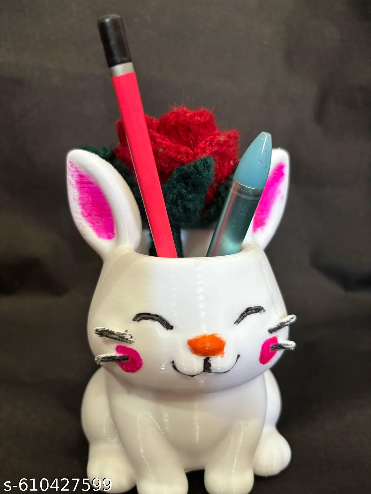 Cute bunny decorative plant and pen holder