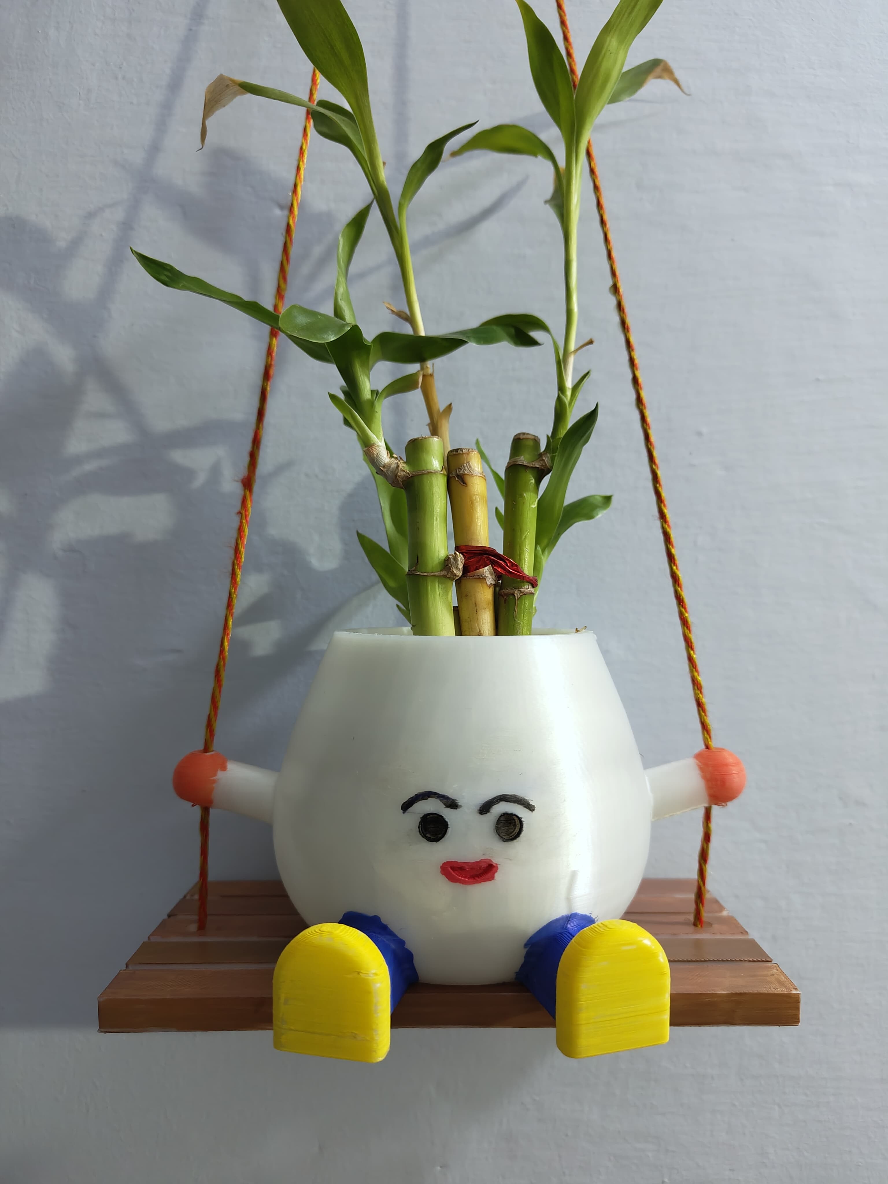 Whimsical Swing Planter 3D Printed Desk Decor